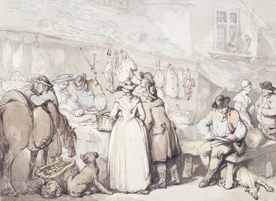 Der Metzgerstand, Leadenhall Market von Thomas Rowlandson