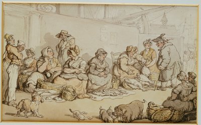 Der Fischmarkt, Grimsby von Thomas Rowlandson