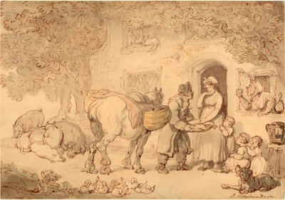 Der Fischverkäufer, um 1775-1800 von Thomas Rowlandson