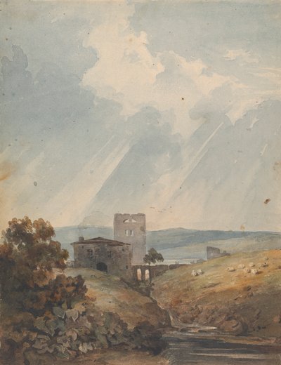 Landschaft mit Schloss, Hügeln und Bergen von Thomas Sully