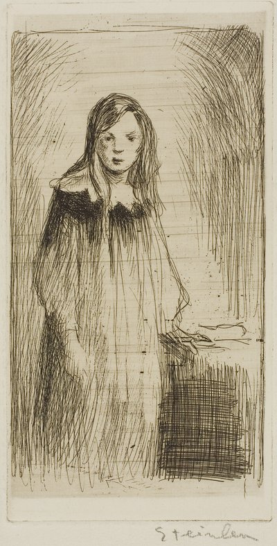 Junges Mädchen stehend von Théophile Alexandre Pierre Steinlen