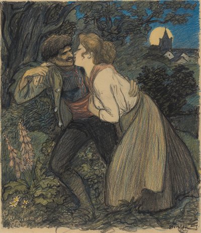 Die Hündin beim Wolf von Théophile Alexandre Steinlen