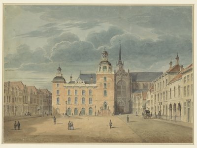 Rathaus und Kirche in Goes (Zeeland) von Théophile Schuler (possibly)