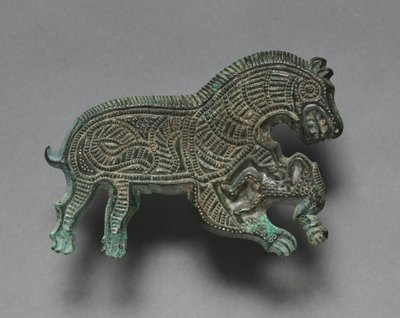 Wolf greift einen Mann an, 400-300 v. Chr. von Thracian Thracian