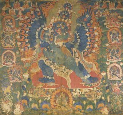 Thangka, das Mahottara Heruka darstellt von Tibetan School