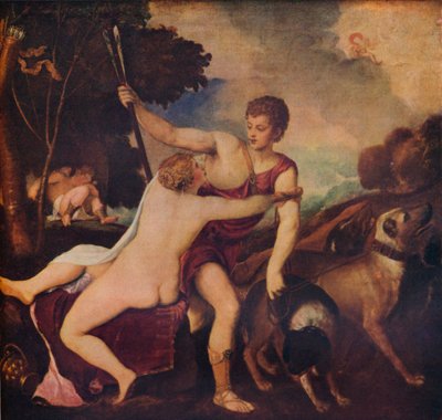 Venus und Adonis, um 1545 von Tiziano Vecelli