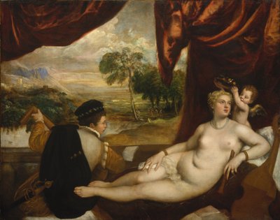 Venus und der Lautenspieler, ca. 1565-70 von Tiziano Vecelli