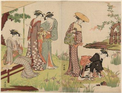 An einem Iris-Teich von Torii Kiyonaga