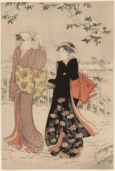 Matsuchi-Hügel nach Schneefall von Torii Kiyonaga