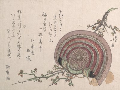 Helm und Pflaumenblüten von Totoya Hokkei