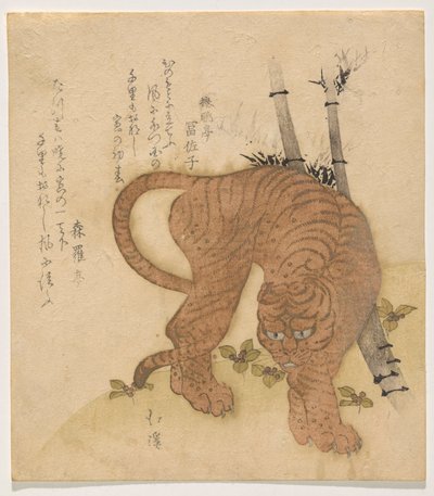 Tiger, der eine Pose einnimmt von Totoya Hokkei