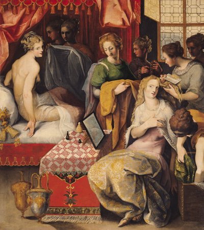 Hyante und Climene bei ihrer Toilette von Toussaint Dubreuil