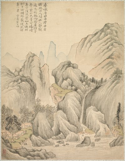 Gefaltete Hügel und geschichtete Gipfel, 1847 von Tsubaki Chinzan