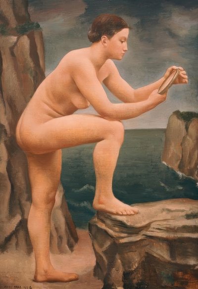 Studie für junge Frau am Meer von Ubaldo Oppi