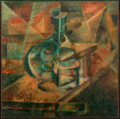 Stillleben mit Flasche von Umberto Boccioni