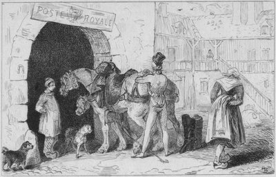 Ein französisches Posthaus, spätes 18. - frühes 19. Jahrhundert von Unbekannt