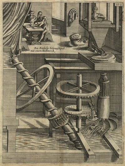 Eine Mühle als Perpetuum mobile, 1629 von Unbekannt