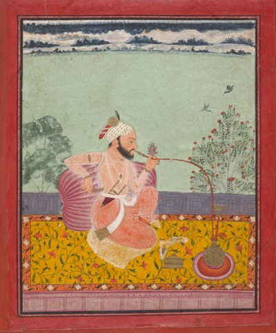 Ein Raja raucht eine Hookah, ca. 1690-1710 von Unbekannt