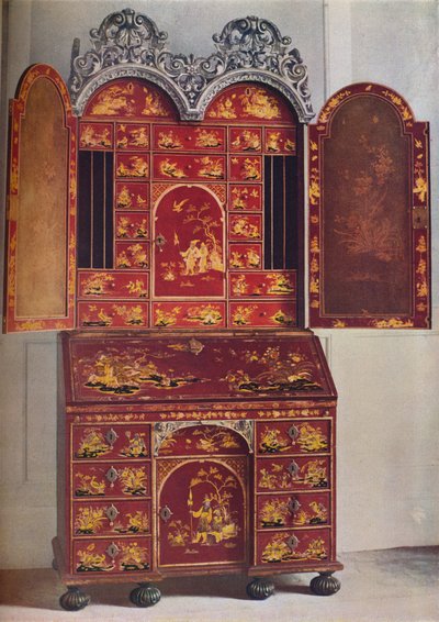 Ein roter Lackschrank, um 1685, 1936 von Unbekannt