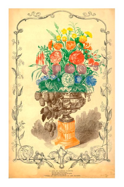 Eine Vase mit Sommerblumen, 1849 von Unbekannt