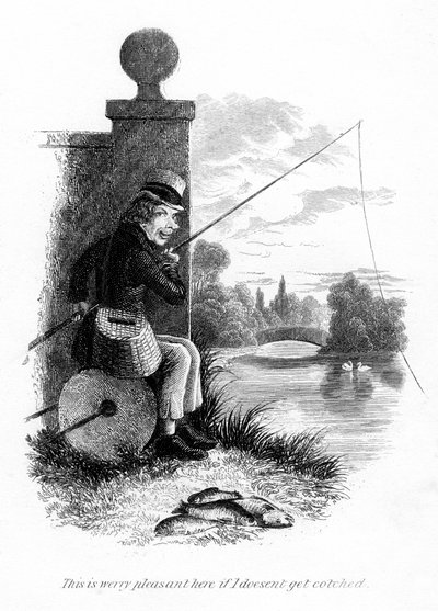 Ein Mann beim illegalen Fischen von Unbekannt