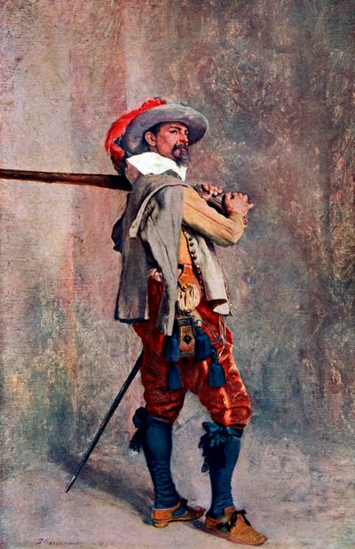 Ein Musketier, um 1600-1650, 1908-1909 von Unbekannt