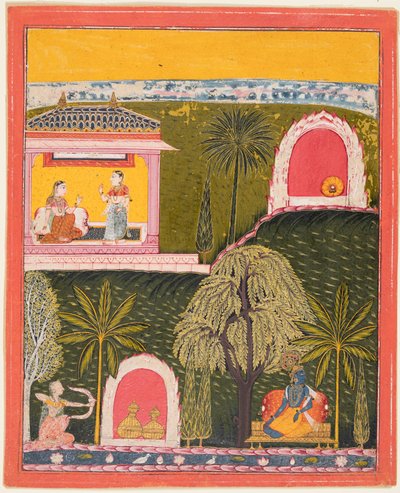 Eine Seite aus einer Rasikapriya-Serie, um 1660 von Unbekannt