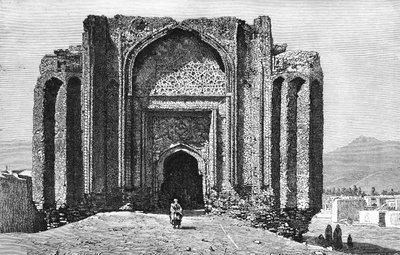 Eine zerstörte Moschee aus dem 14. Jahrhundert, Hamadan, Iran, 1895 von Unbekannt