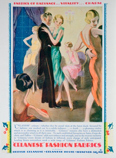 Werbung für Celanese Fashion Fabrics, 1928 von Unbekannt