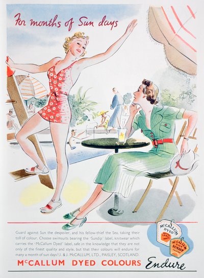 Werbung für McCallum gefärbte Farben, 1937 von Unbekannt