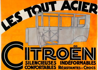 Werbung für Ganzstahl-Citroen-Autos, um 1924 von Unbekannt