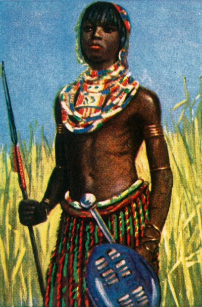 Afrikanischer Krieger, ca. 1928 von Unbekannt