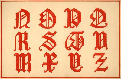 Alphabet, Buchstaben N-Z, Großbuchstaben von Unbekannt