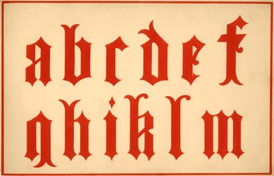 Alphabet, Buchstaben a-m, Kleinbuchstaben von Unbekannt