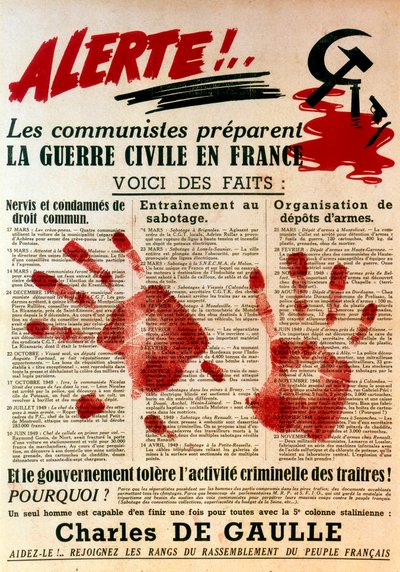 Antikommunistisches pro-gaullistisches Plakat, 1949 von Unbekannt