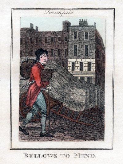 Blasebalg zu reparieren, Smithfield, London, 1805 von Unbekannt