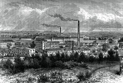 Bessbrook Mills und Dorf, County Armagh, Irland, ca. 1880 von Unbekannt