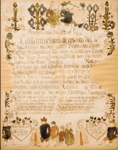 Geburts- und Taufurkunde, 1789 von Unbekannt