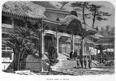 Buddhistischer Tempel in Nagasaki, Japan, ca. 1880 von Unbekannt