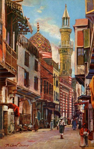 Kairo: Boulac-Straße und Moschee von Aboul-Ela, ca. 1918-1939 von Unbekannt