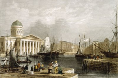 Canning Dock, Liverpool, mit dem Zollhaus, 1841 von Unbekannt