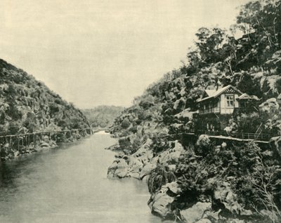 Cataract Gorge, von der Brücke, Launceston, 1901 von Unbekannt