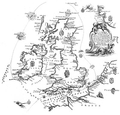 Karte des Kurses der spanischen Armada, 1588, 1893 von Unbekannt