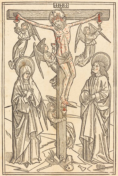 Christus am Kreuz mit Engeln, 1481 von Unbekannt