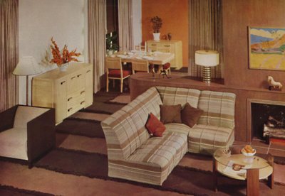 Kombiniertes Ess-Wohnzimmer in New York, 1938 von Unbekannt