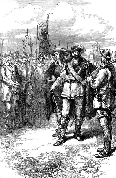 Kommissare landen in Boston, 17. Jahrhundert, ca. 1880 von Unbekannt