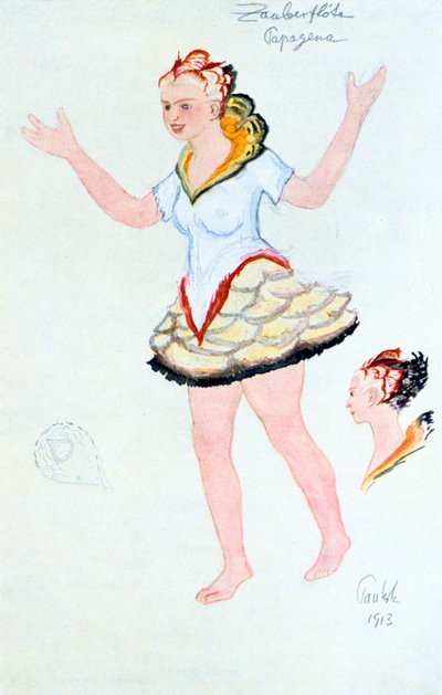 Kostümentwurf für Papegena, 1913 von Unbekannt