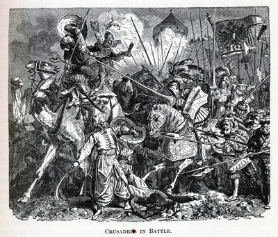 Kreuzritter im Kampf, 1882 von Unbekannt