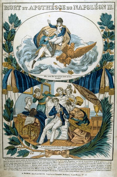 Tod und Apotheose von Napoleon II., 19. Jahrhundert von Unbekannt