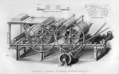 Doppelzylinder-Druckmaschine, 1866 von Unbekannt